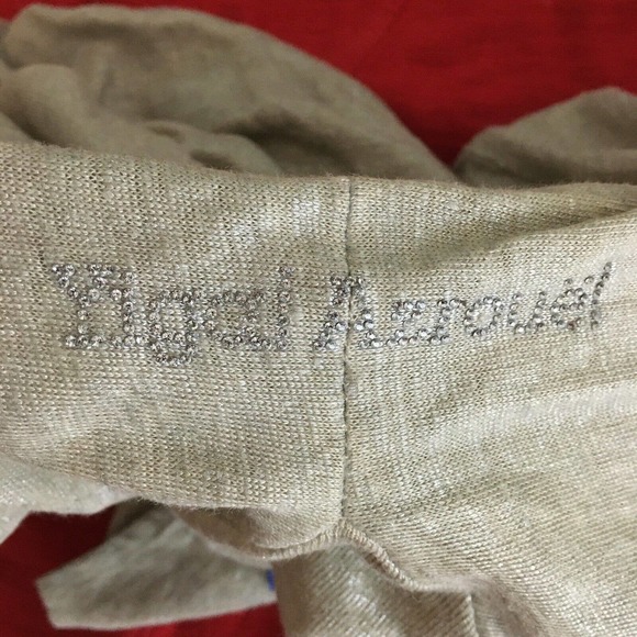 Yigal‎ Azrouël Cardigan Womens Sz Small  Beige Knit Open Front Cardi Jacket - Picture 5 of 5